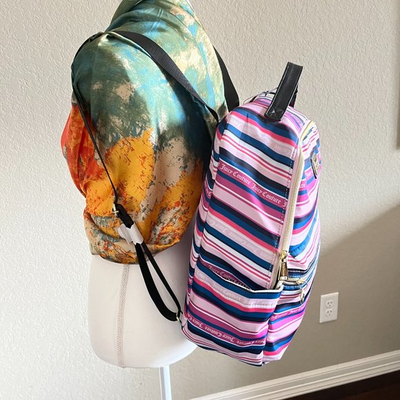 Bright and Cheerful! NWT! Juicy Couture Large Candy Colored Striped Backpack main image 5